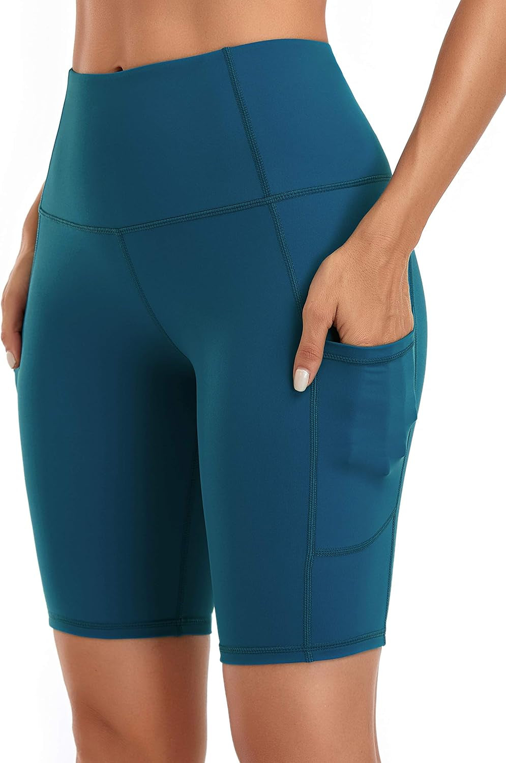 Women'S Short Yoga Side Pockets High Waist Workout Running Shorts